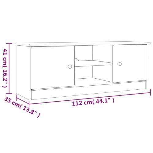 TV ormarić ALTA bijeli 112 x 35 x 41 cm od masivne borovine - Bijela 1 Cijena