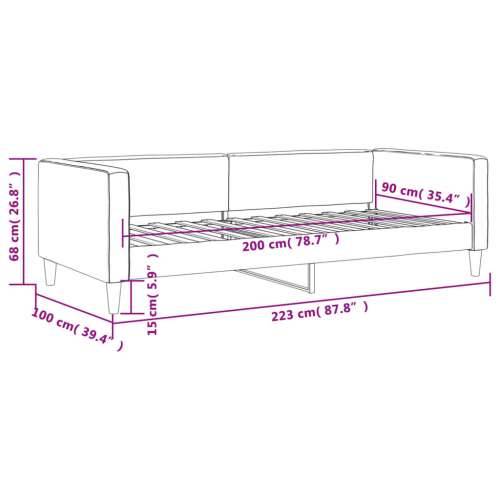 Dnevni krevet svjetlosivi 90 x 200 cm od tkanine - Svjetlosiva 90 x 200 cm bez madraca Cijena