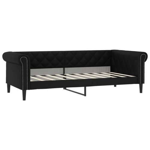 Dnevni krevet crni 90 x 190 cm od umjetne kože - Crna 90 x 190 cm bez madraca Cijena