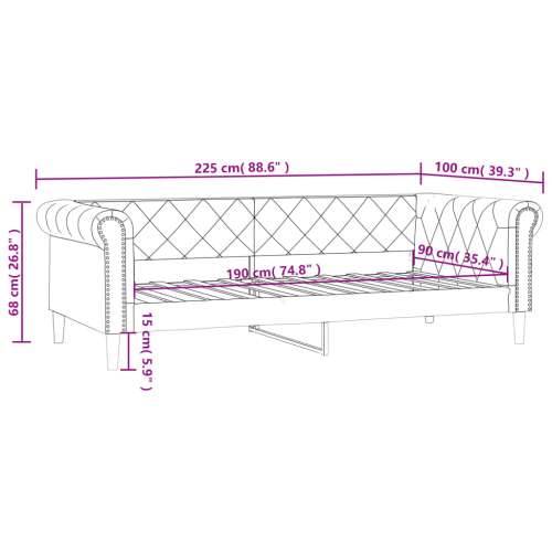 Dnevni krevet crni 90 x 190 cm od umjetne kože - Crna 90 x 190 cm bez madraca Cijena