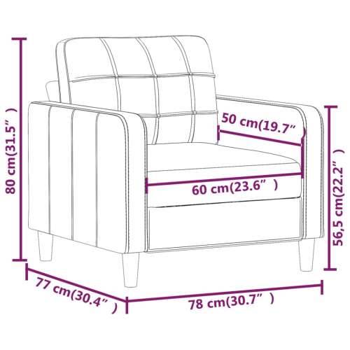 Fotelja smeđa 60 cm od tkanine Cijena