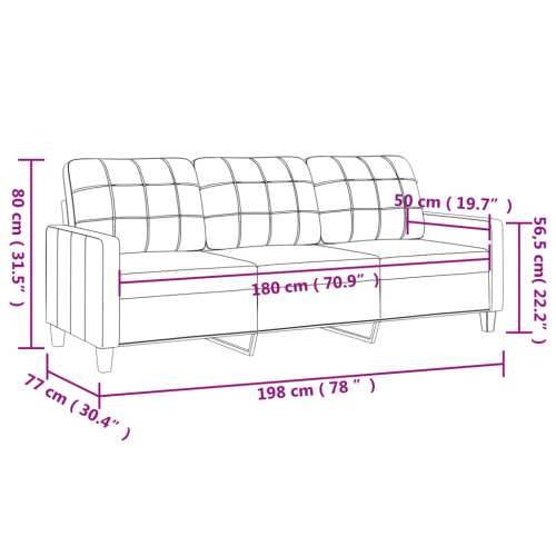 Trosjed crni 180 cm od umjetne kože - Crna 180 cm Cijena