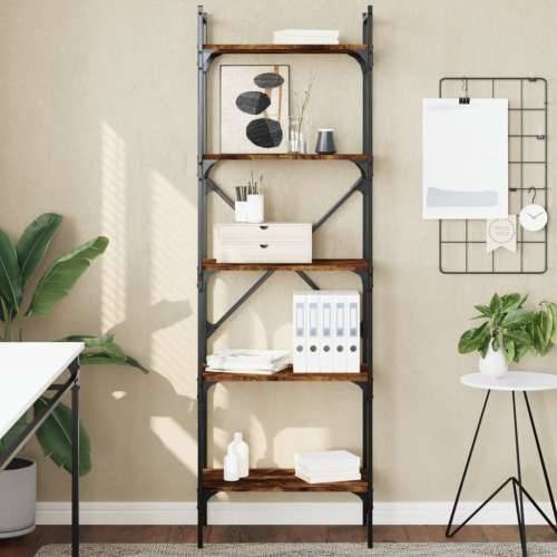 Regal za knjige 5 razina boja hrasta 56 x 31,5 x 174 cm drveni - Dimljeni hrast 1 174 cm Cijena