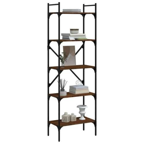 Regal za knjige 5 razina boja hrasta 56 x 31,5 x 174 cm drveni - Smeđi hrast 1 174 cm Cijena
