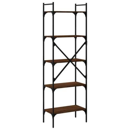 Regal za knjige 5 razina boja hrasta 56 x 31,5 x 174 cm drveni - Smeđi hrast 1 174 cm Cijena