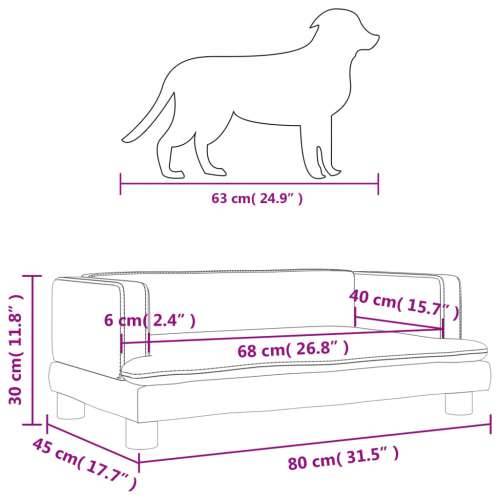 Krevet za pse tamnosivi 80 x 45 x 30 cm baršunasti Cijena