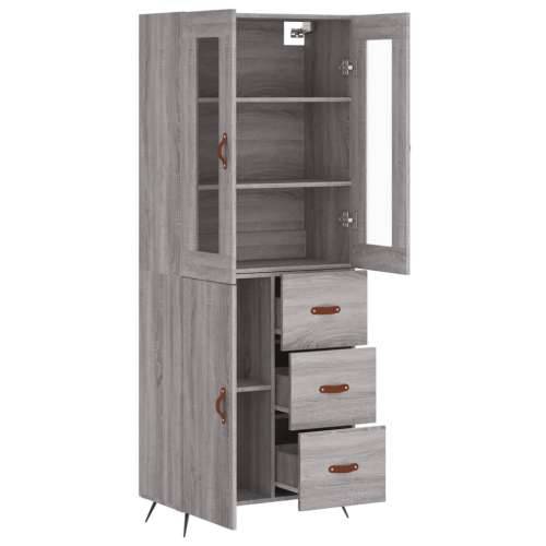 Visoka komoda siva sonome 69,5x34x180 cm od konstruiranog drva - Sivi hrast sonoma 1 1 vrata 3 ladice Cijena
