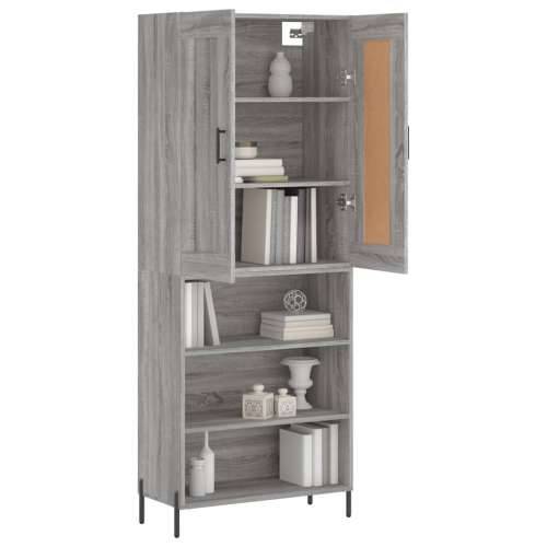 Visoka komoda siva sonome 69,5x34x180 cm od konstruiranog drva - Sivi hrast sonoma 1 3 police Cijena