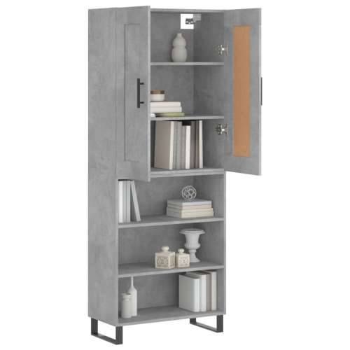 Visoka komoda siva betona 69,5x34x180 cm od konstruiranog drva - Beton siva 1 3 police Cijena