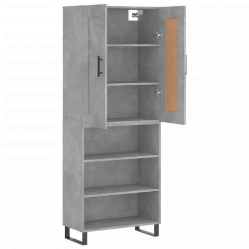 Visoka komoda siva betona 69,5x34x180 cm od konstruiranog drva - Beton siva 1 3 police Cijena