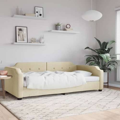 Dnevni krevet krem 80 x 200 cm od tkanine - Krema 80 x 200 cm bez madraca Cijena