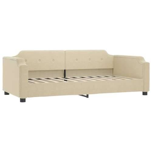 Dnevni krevet krem 80 x 200 cm od tkanine - Krema 80 x 200 cm bez madraca Cijena