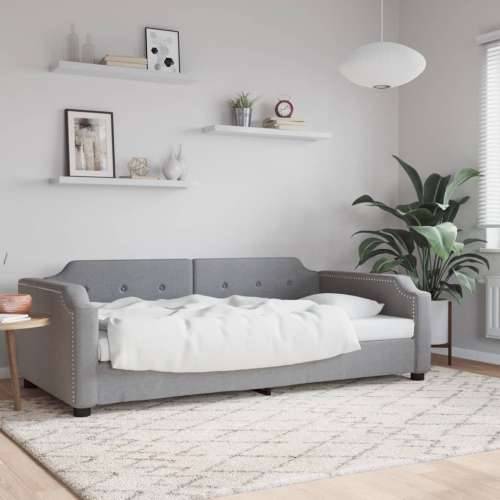 Dnevni krevet svjetlosivi 100 x 200 cm od tkanine Svjetlosiva 100 x 200 cm bez madraca Cijena