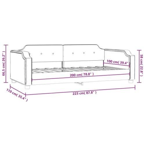 Dnevni krevet crni 100 x 200 cm od tkanine Crna 100 x 200 cm bez madraca Cijena