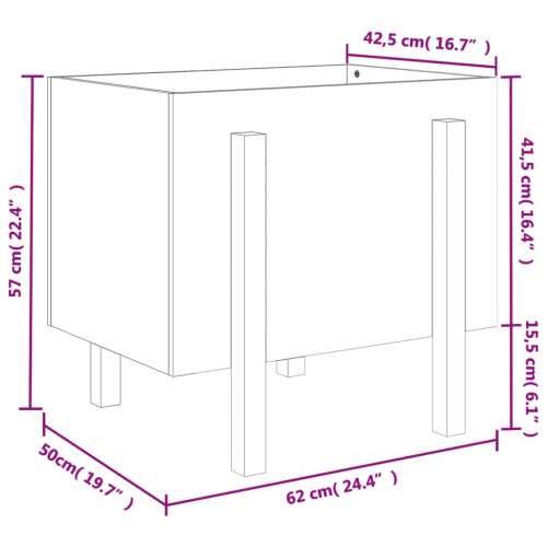 Vrtna sadilica siva 62 x 50 x 57 cm od masivne borovine Siva boja bora 62 x 50 x 57 cm 1 Cijena