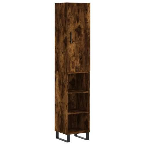 Visoka komoda dimljeni hrast 34,5x34x180cm konstruiranog drva - Dimljeni hrast 1 3 police Cijena