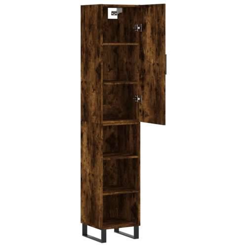 Visoka komoda dimljeni hrast 34,5x34x180cm konstruiranog drva - Dimljeni hrast 1 3 police Cijena