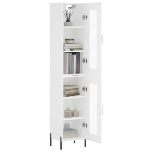 Visoka komoda bijeli 34,5x34x180 cm od konstruiranog drva - Bijela 1 1 staklena vrata Cijena