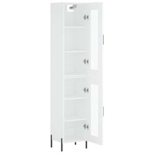 Visoka komoda bijeli 34,5x34x180 cm od konstruiranog drva - Bijela 1 1 staklena vrata Cijena