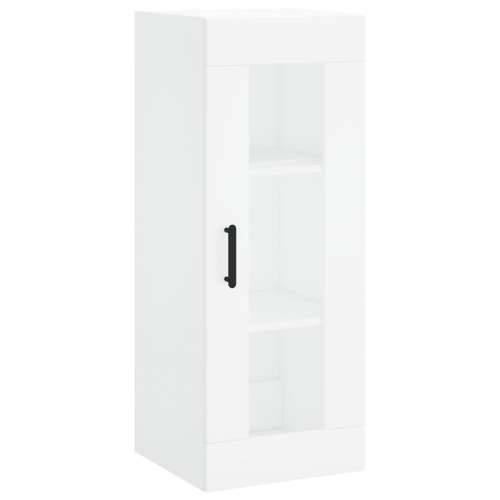 Visoka komoda bijeli 34,5x34x180 cm od konstruiranog drva - Bijela 1 1 staklena vrata Cijena