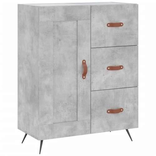 Visoka komoda siva betona 69,5x34x180 cm od konstruiranog drva - Beton siva 1 1 drvena vrata 3 ladice Cijena