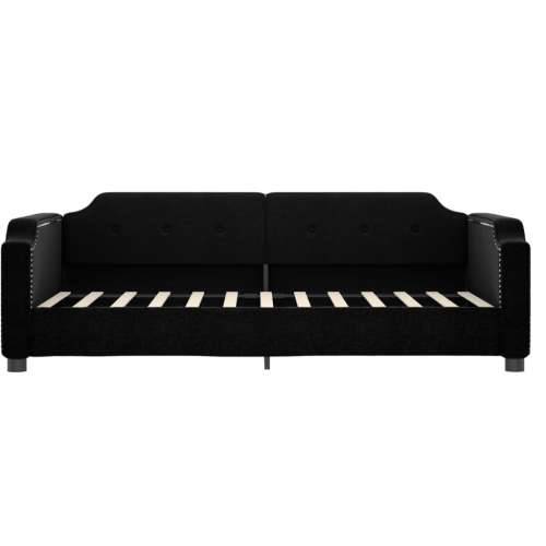 Dnevni krevet crni 90 x 190 cm od tkanine - Crna 90 x 190 cm bez madraca Cijena