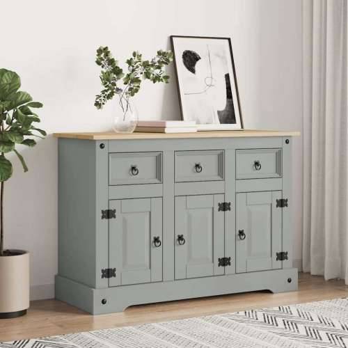 Komoda Corona siva 112x43x78 cm masivna borovina meksički stil - Siva 1 Cijena