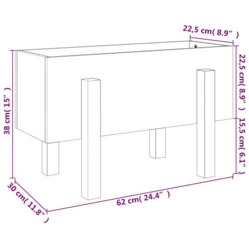 Vrtna sadilica bijela 62 x 30 x 38 cm od masivne borovine - Bijela boja bora 62 x 30 x 38 cm 1 Cijena
