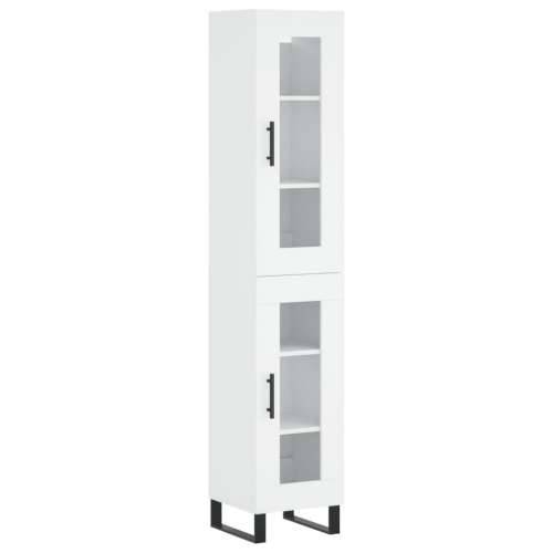 Visoka komoda bijeli 34,5x34x180 cm od konstruiranog drva - Bijela 1 1 staklena vrata Cijena