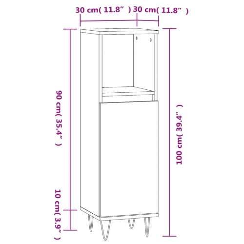 Kupaonski ormarić sivi hrast 30x30x100 cm konstruirano drvo - Sivi hrast sonoma 1 Cijena