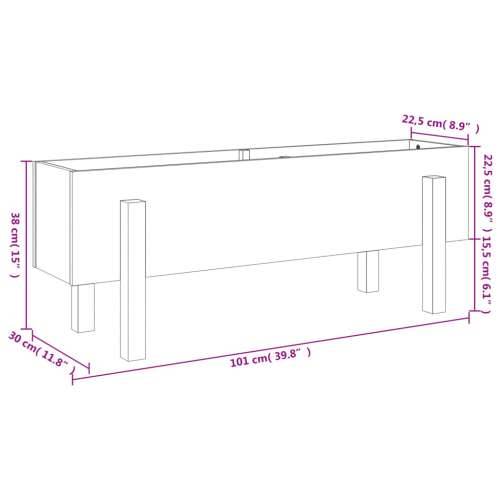 Povišena gredica - Vrtna gredica 101 x 30 x 38 cm od masivne duglazije - Prirodni douglas 101 x 30 x 38 cm 1 Cijena