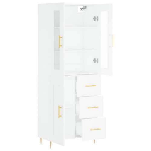 Visoka komoda bijela 69,5x34x180 cm konstruirano drvo Bijela 1 1 drvena vrata 3 ladice Cijena