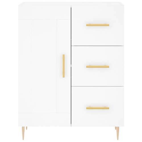 Visoka komoda bijela 69,5x34x180 cm konstruirano drvo Bijela 1 1 drvena vrata 3 ladice Cijena
