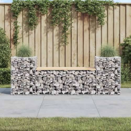 Vrtna klupa s gabionskim dizajnom 183x41x60,5 cm od borovine - Prirodna boja bora 1 Cijena