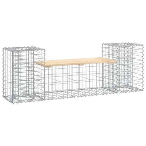 Vrtna klupa s gabionskim dizajnom 183x41x60,5 cm od borovine - Prirodna boja bora 1 Cijena