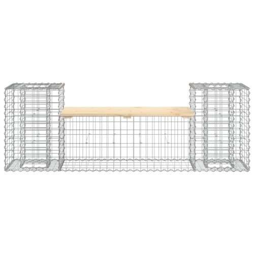 Vrtna klupa s gabionskim dizajnom 183x41x60,5 cm od borovine - Prirodna boja bora 1 Cijena