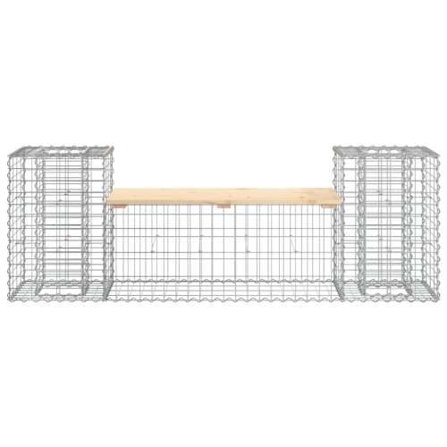 Vrtna klupa s gabionskim dizajnom 183x41x60,5 cm od borovine - Prirodna boja bora 1 Cijena