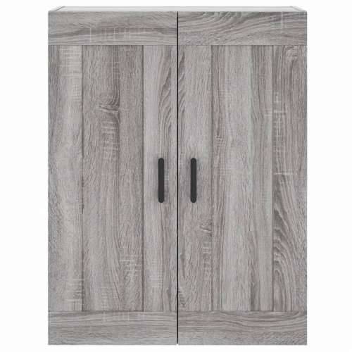 Visoka komoda siva sonome 69,5x34x180 cm od konstruiranog drva - Sivi hrast sonoma 1 2 staklena vrata Cijena