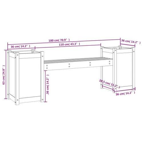 Klupa sa sadilicama bijela 180 x 36 x 63 cm od masivne borovine - Bijela boja bora 1 Cijena