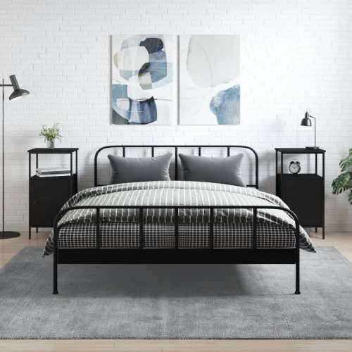 Noćni ormarići 2 kom crni 41 x 31 x 80 cm konstruirano drvo - Crna 2 Cijena