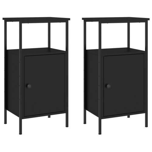 Noćni ormarići 2 kom crni 41 x 31 x 80 cm konstruirano drvo - Crna 2 Cijena