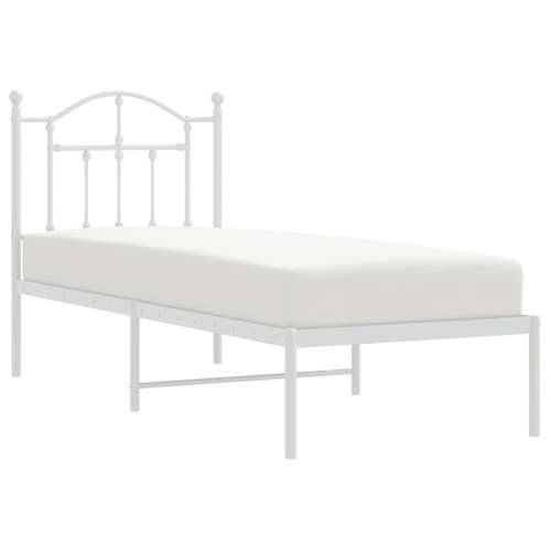 Metalni okvir za krevet s uzglavljem bijeli 75x190 cm Cijena