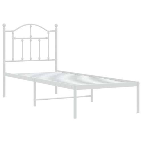 Metalni okvir za krevet s uzglavljem bijeli 75x190 cm Cijena