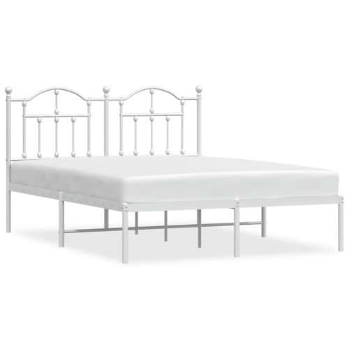 Metalni okvir za krevet s uzglavljem bijeli 150x200 cm Cijena
