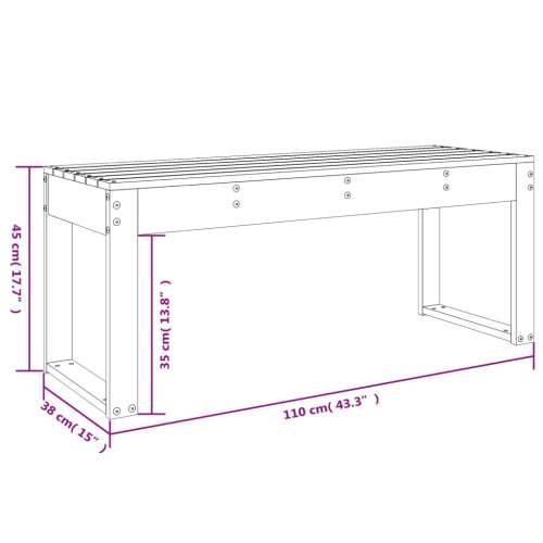 Vrtna klupa siva 110 x 38 x 45 cm od masivne borovine - Siva boja bora 110 x 38 x 45 cm 1 Cijena
