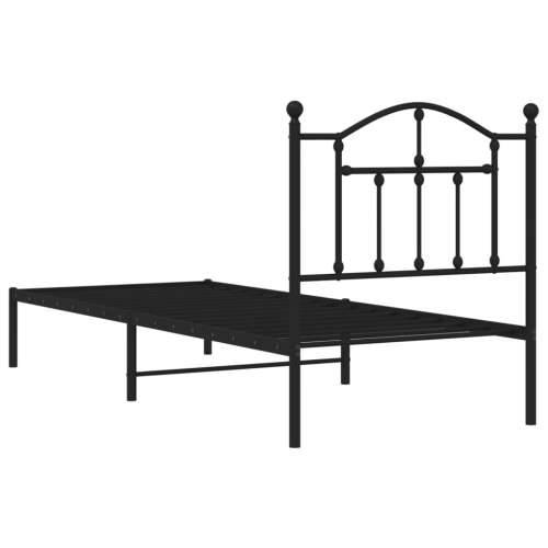 Metalni okvir za krevet s uzglavljem crni 80x200 cm Cijena