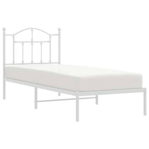 Metalni okvir za krevet s uzglavljem bijeli 80x200 cm Cijena