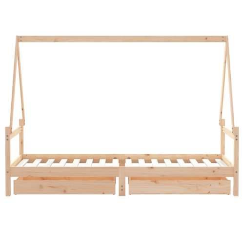 Okvir za dječji krevet s ladicama 80 x 200 cm masivna borovina - Prirodna 80 x 200 cm Cijena