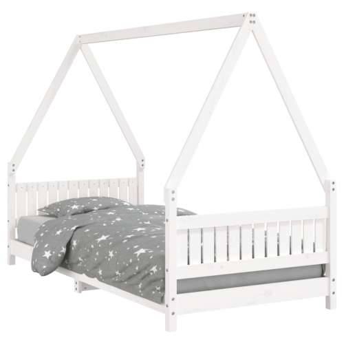 Okvir za dječji krevet bijeli 90 x 200 cm od masivne borovine Cijena