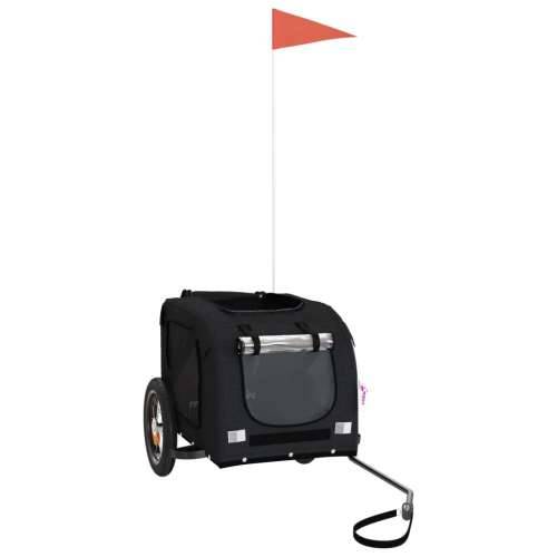Prikolica za bicikl za ljubimce crna od tkanine i željeza - Crna 124 x 53 x 53 cm Cijena